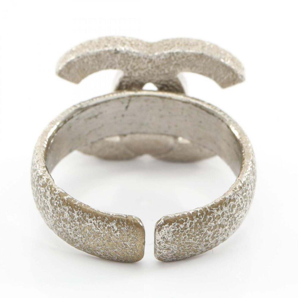 Chanel Authentic Silver Logo Ring - image 3